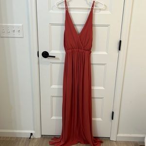 Like new. Wore 1 time for event. Coral maxi dress from lulus.